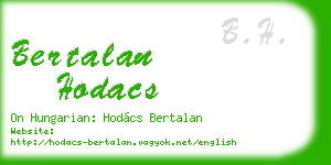 bertalan hodacs business card