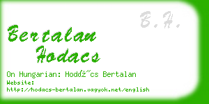 bertalan hodacs business card